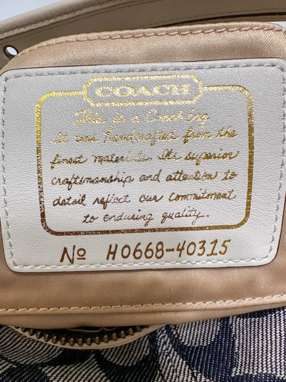 Coach 2006 Legacy Hamptons Mini Shoulder Bag Denim Signature Canvas Rare Y2K
